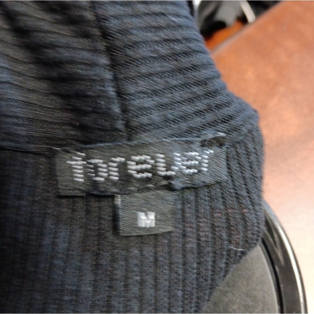 Forever 21 Black Open‎ Front Ribbed Cardigan | Short Sleeve Collared Sweater M - Picture 4 of 4